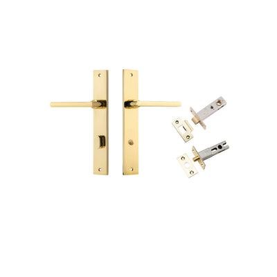 Baltimore Lever Rectangular Polished Brass Privacy Kit