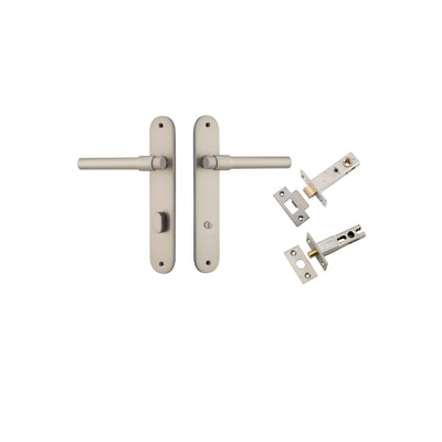 Helsinki Lever Oval Satin Nickel Privacy Kit