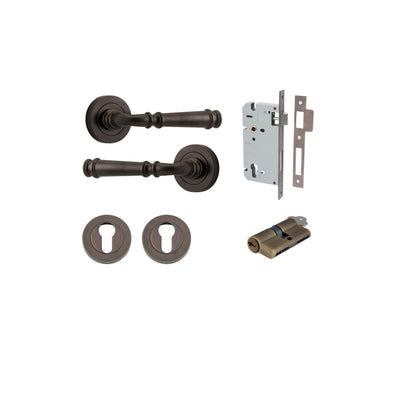 Verona Lever on Rose Signature Brass Entrance Kit - Key/Key