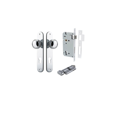 Paddington Knob Oval Polished Chrome Entrance Kit - Key/Thumb Turn