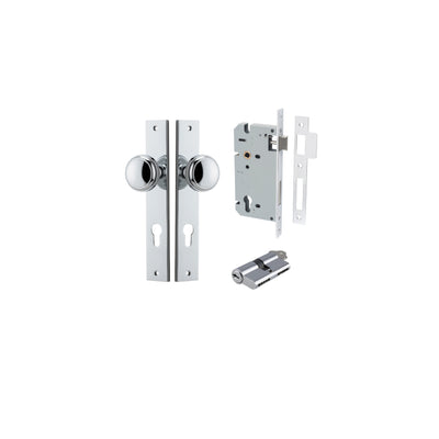 Paddington Knob Rectangular Polished Chrome Entrance Kit - Key/Key