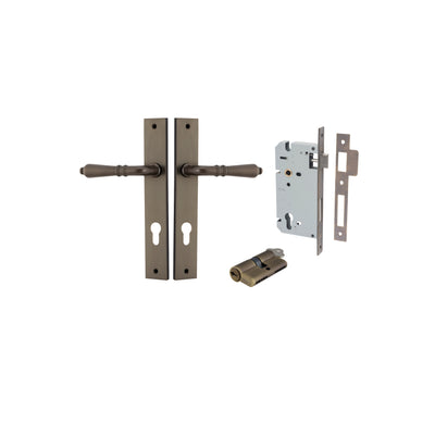 Sarlat Lever Rectangular Signature Brass Entrance Kit - Key/Key