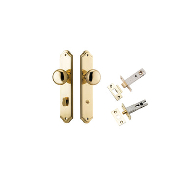 Cambridge Knob Shouldered Polished Brass Privacy Kit