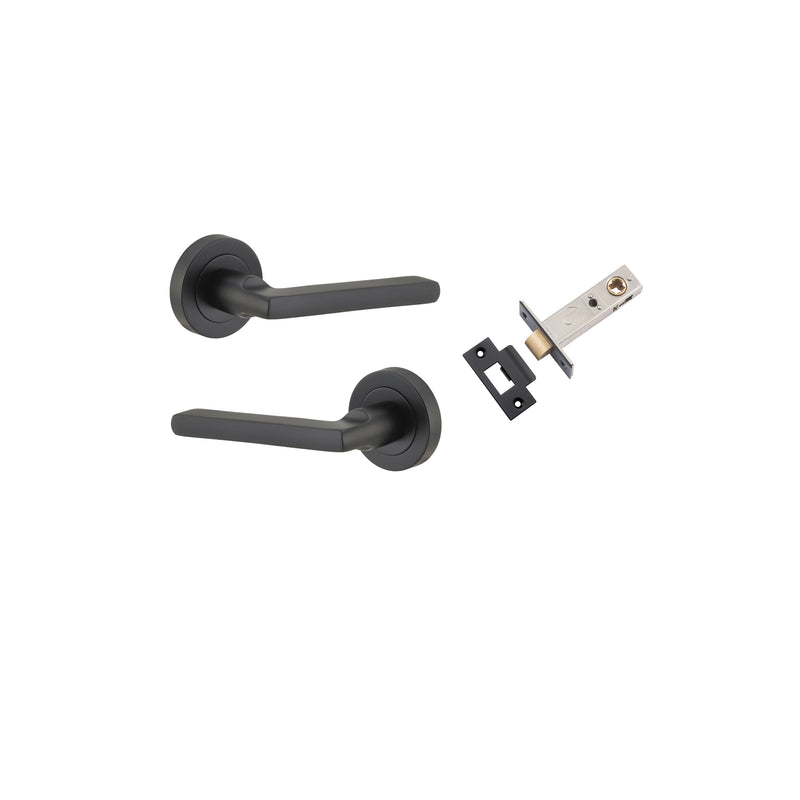 Baltimore Lever on Rose Matt Black Passage Kit