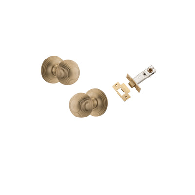 Guildford Knob on Rose Brushed Brass Passage Kit