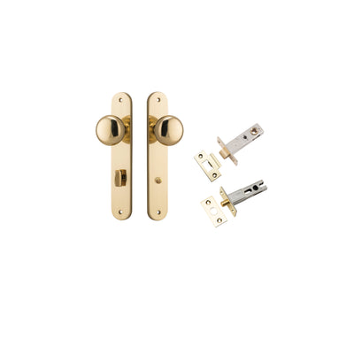 Cambridge Knob Oval Polished Brass Privacy Kit