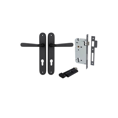 Copenhagen Lever Oval Matt Black Entrance Kit - Key/Thumb Turn