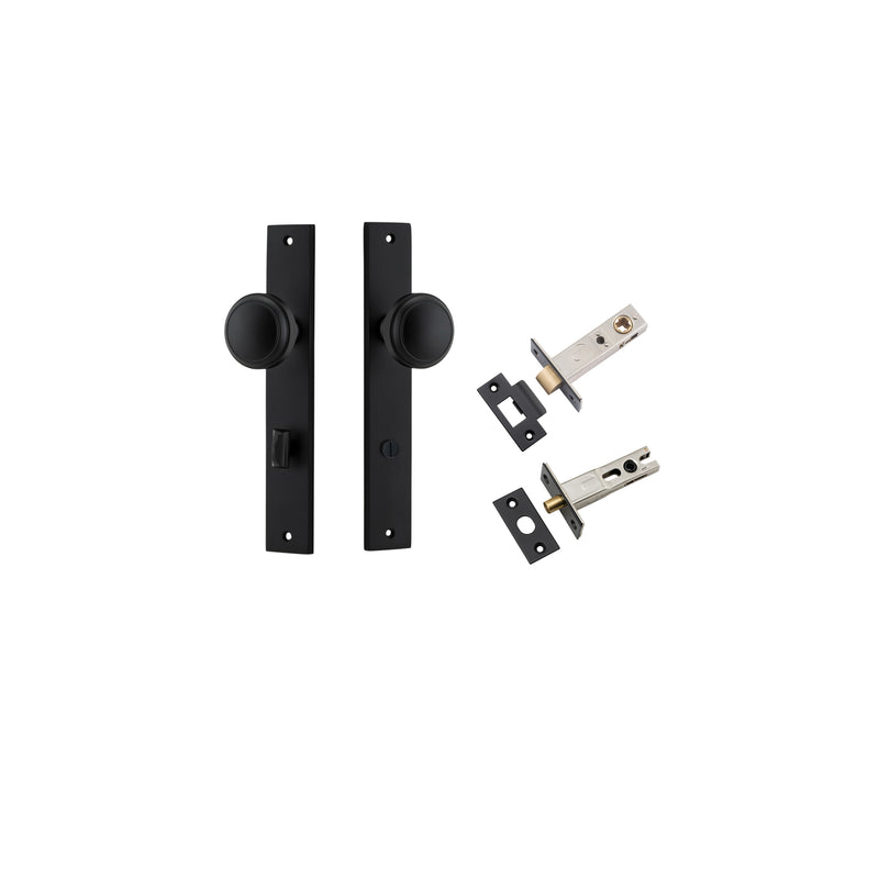 Paddington Knob Rectangular Matt Black Privacy Kit