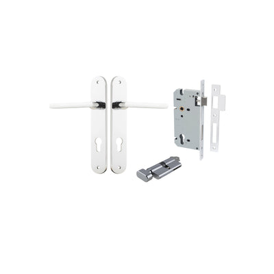 Baltimore Lever Oval Polished Chrome Entrance Kit - Key/Thumb Turn