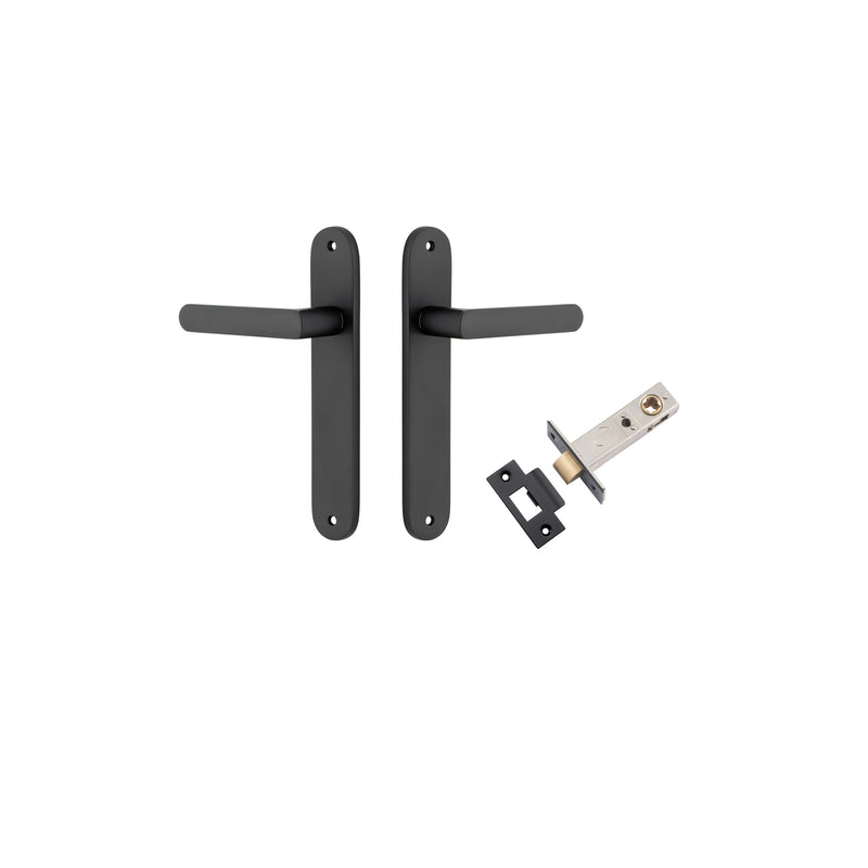 Osaka Lever Oval Matt Black Passage Kit