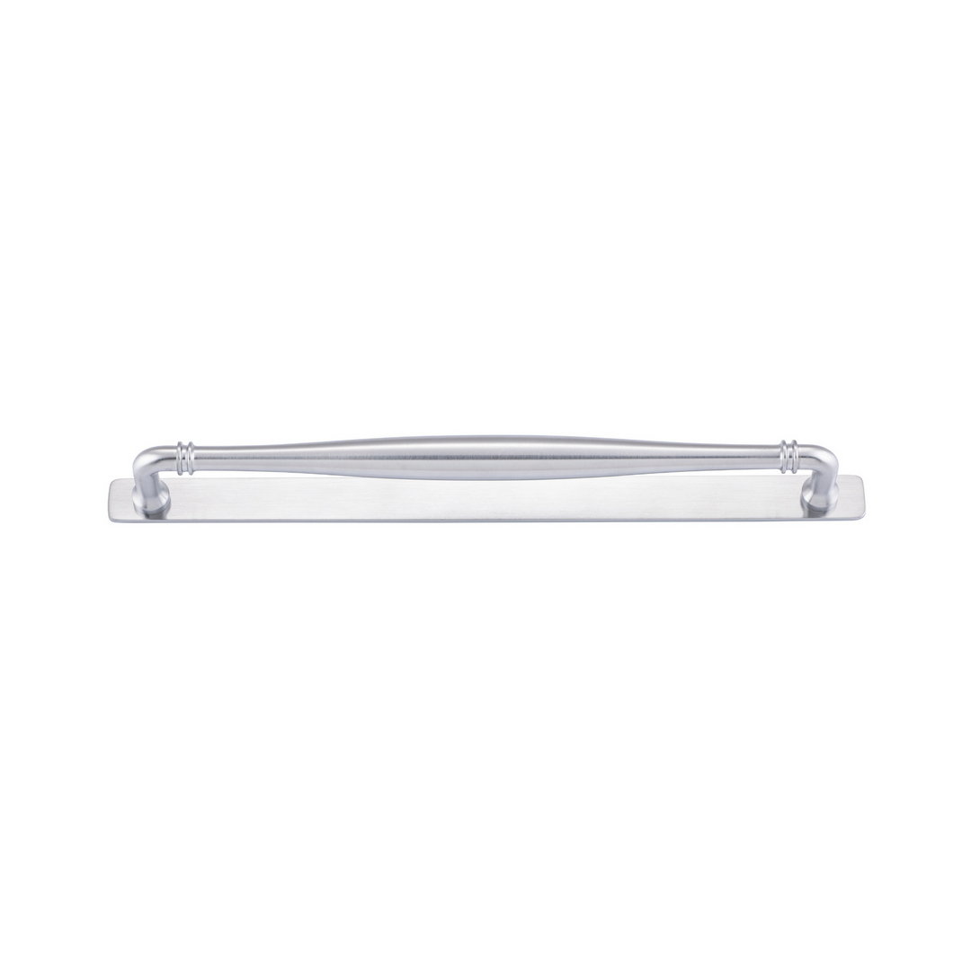 Sarlat Cabinet Pull with Backplate Brushed Chrome CTC 320mm