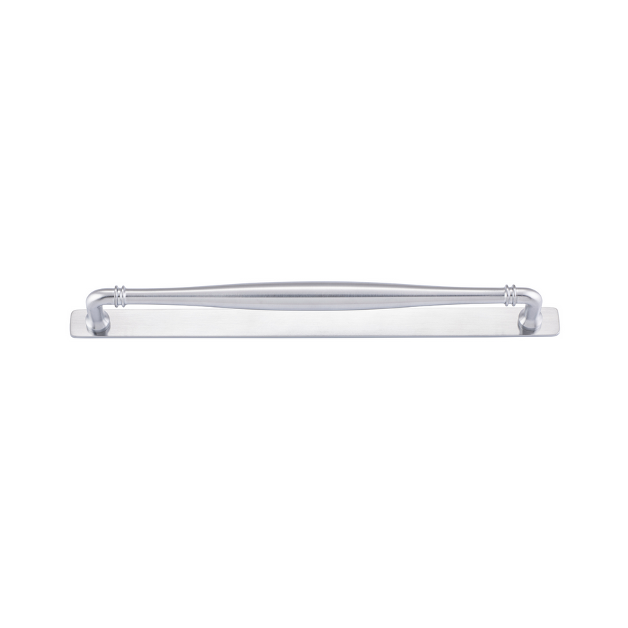 Sarlat Cabinet Pull with Backplate Brushed Chrome CTC 320mm