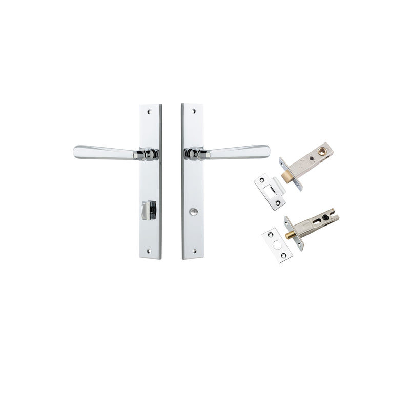 Copenhagen Lever Rectangular Polished Chrome Privacy Kit