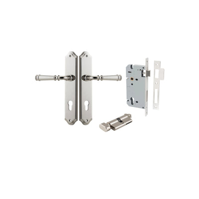 Verona Lever Shouldered Polished Nickel Entrance Kit - Key/Thumb Turn