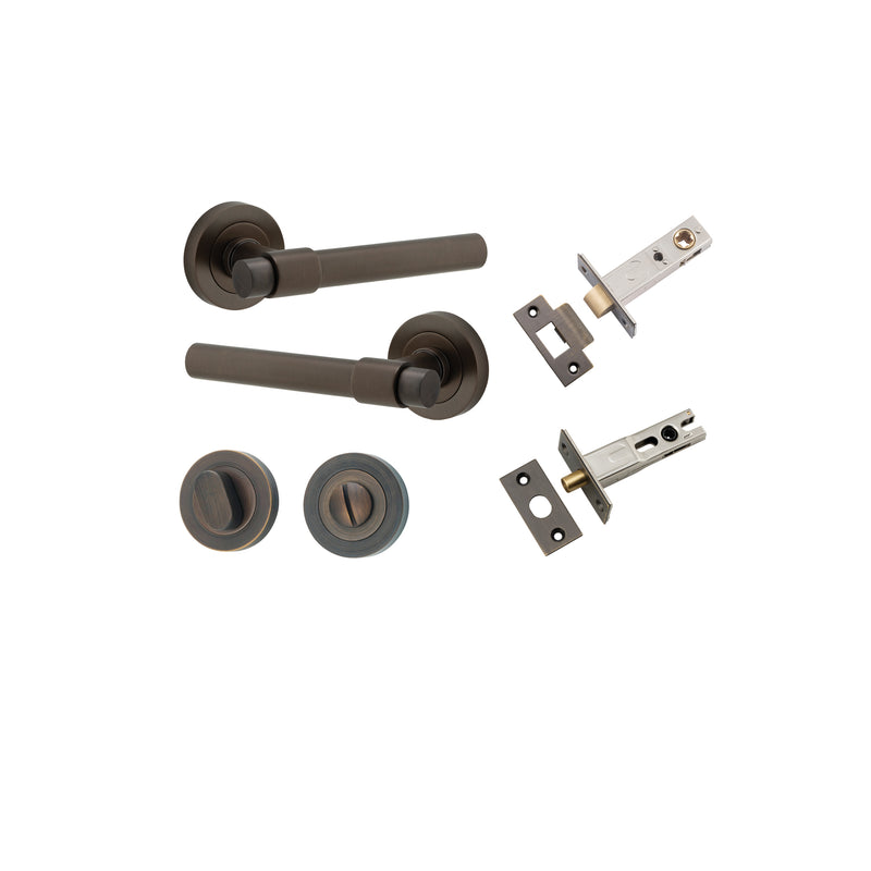 Helsinki Lever on Rose Signature Brass Privacy Kit