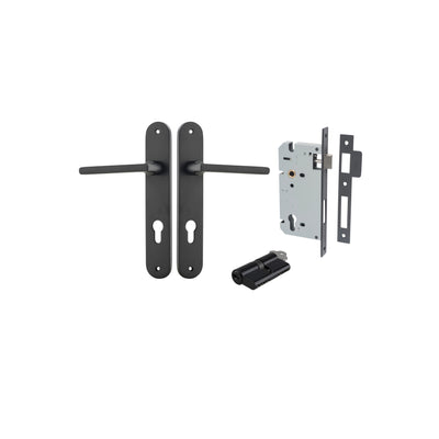 Baltimore Lever Oval Matt Black Entrance Kit - Key/Key