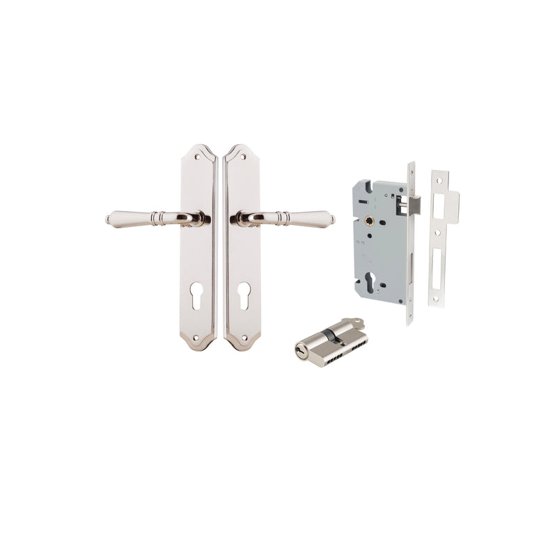 Sarlat Lever Shouldered Polished Nickel Entrance Kit - Key/Key