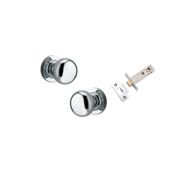 Cambridge Knob on Rose Polished Chrome Passage Kit