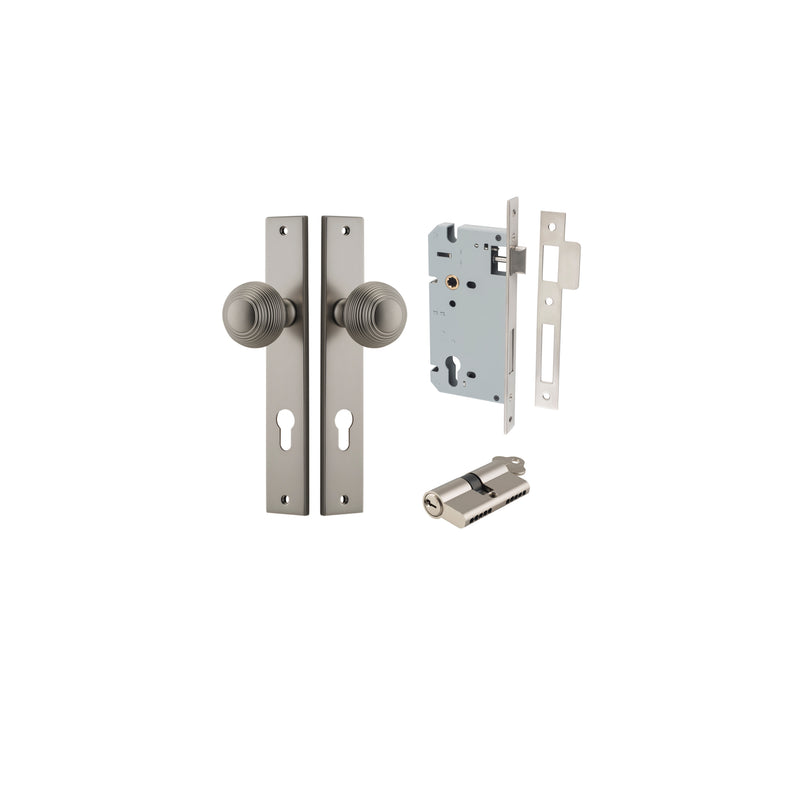 Guildford Knob Rectangular Satin Nickel Entrance Kit - Key/Key