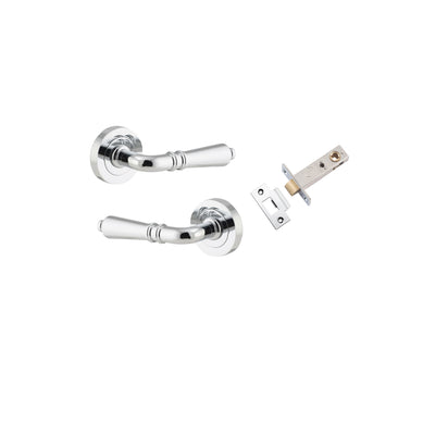 Sarlat Lever on Rose Polished Chrome Passage Kit