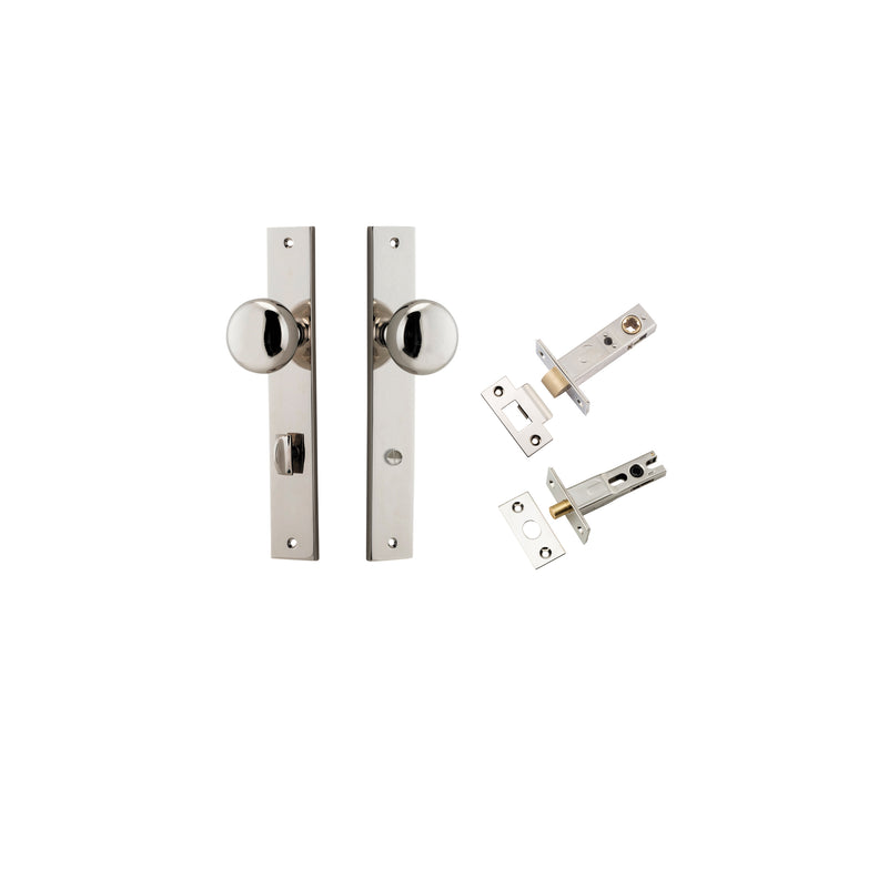 Cambridge Knob Rectangular Polished Nickel Privacy Kit