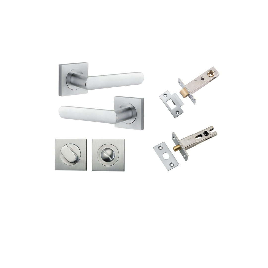 Osaka Lever on Square Rose Brushed Chrome Privacy Kit