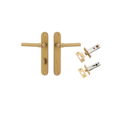 Helsinki Lever Oval Brushed Brass Privacy Kit