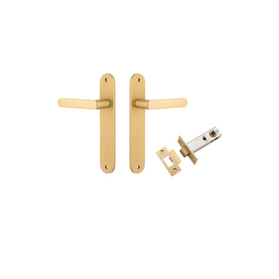 Osaka Lever Oval Brushed Brass Passage Kit