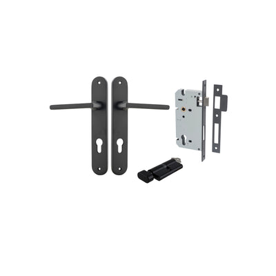 Baltimore Lever Oval Matt Black Entrance Kit - Key/Thumb Turn