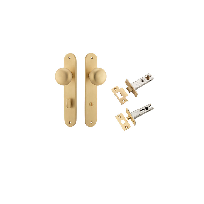 Cambridge Knob Oval Brushed Brass Privacy Kit