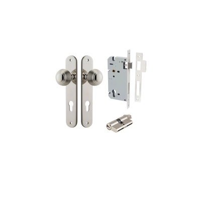 Guildford Knob Oval Polished Nickel Entrance Kit - Key/Key