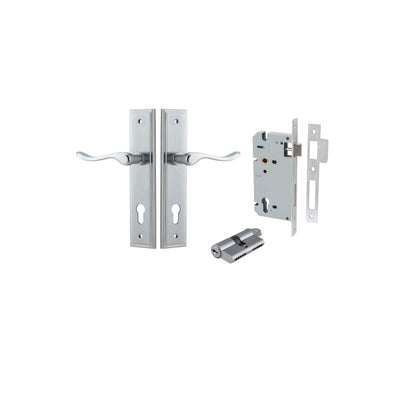 Stirling Lever Stepped Brushed Chrome Entrance Kit - Key/Key