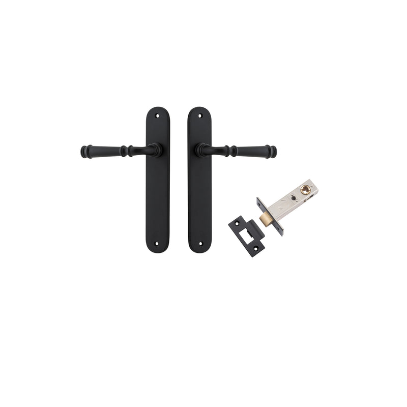 Verona Lever Oval Matt Black Passage Kit