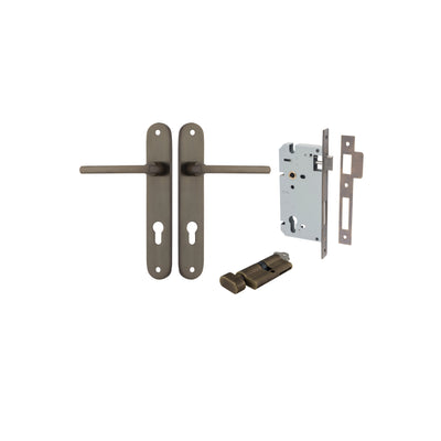 Baltimore Lever Oval Signature Brass Entrance Kit - Key/Thumb Turn