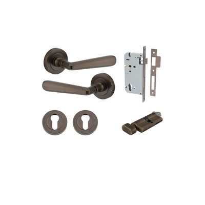 Copenhagen Lever on Rose Signature Brass Entrance Kit - Key/Thumb Turn