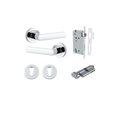 Osaka Lever on Rose Polished Chrome Entrance Kit - Key/Thumb Turn