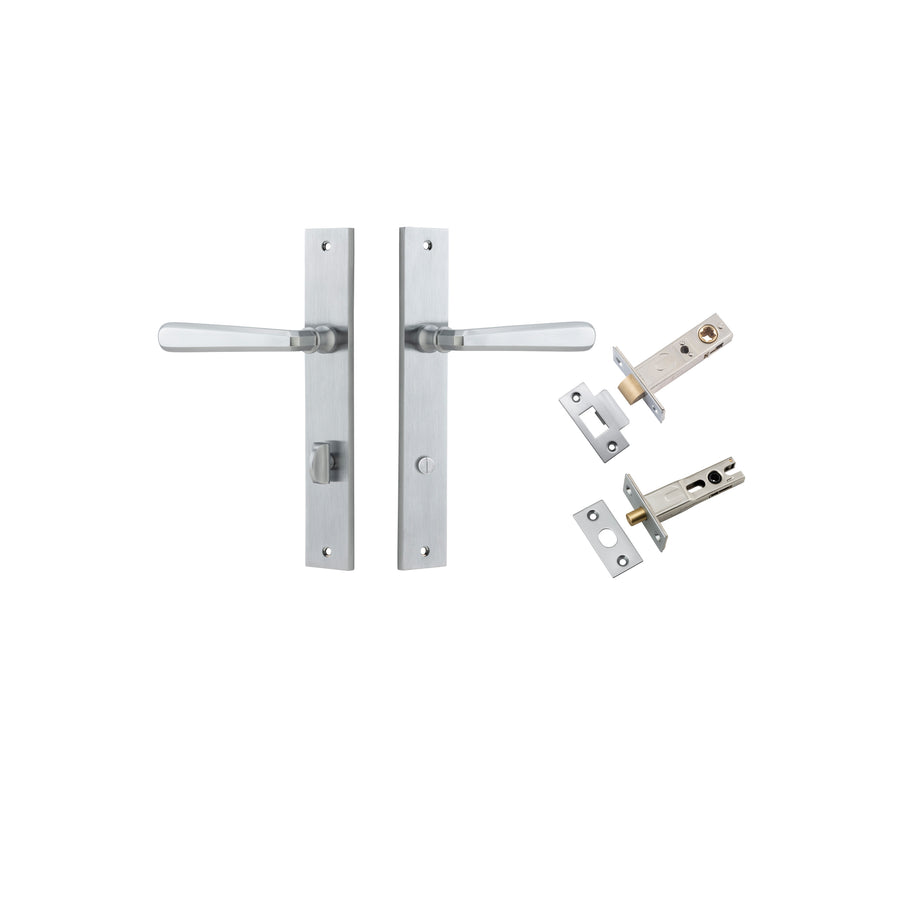Copenhagen Lever Rectangular Brushed Chrome Privacy Kit