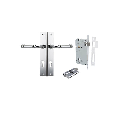 Verona Lever Rectangular Polished Chrome Entrance Kit - Key/Key