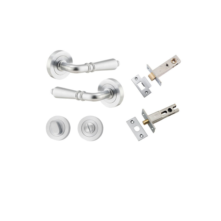 Sarlat Lever on Rose Brushed Chrome Privacy Kit