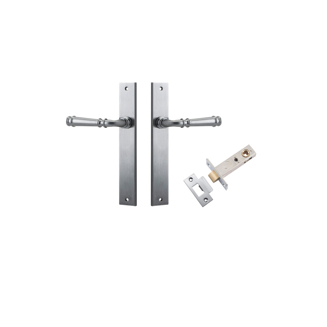 Verona Lever Rectangular Brushed Chrome Passage Kit