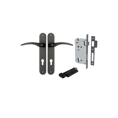 Oxford Lever Oval Matt Black Entrance Kit - Key/Thumb Turn