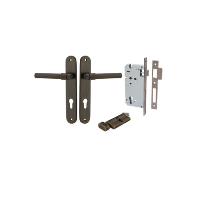 Helsinki Lever Oval Signature Brass Entrance Kit - Key/Thumb Turn