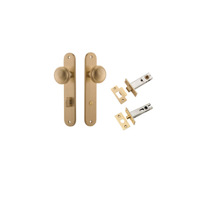 Paddington Knob Oval Brushed Brass Privacy Kit