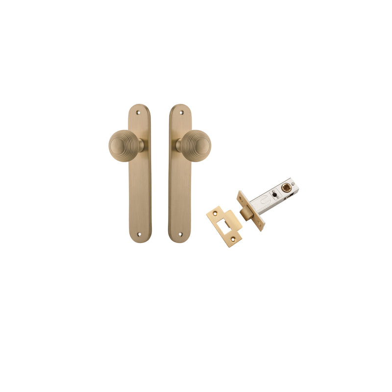 Guildford Knob Oval Brushed Brass Passage Kit