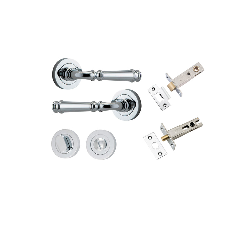 Verona Lever on Rose Polished Chrome Privacy Kit