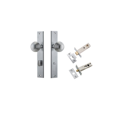 Guildford Knob Rectangular Brushed Chrome Privacy Kit