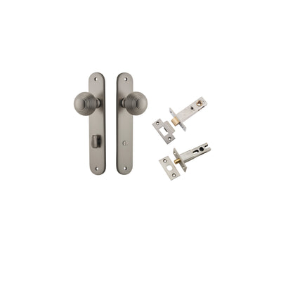 Guildford Knob Oval Satin Nickel Privacy Kit