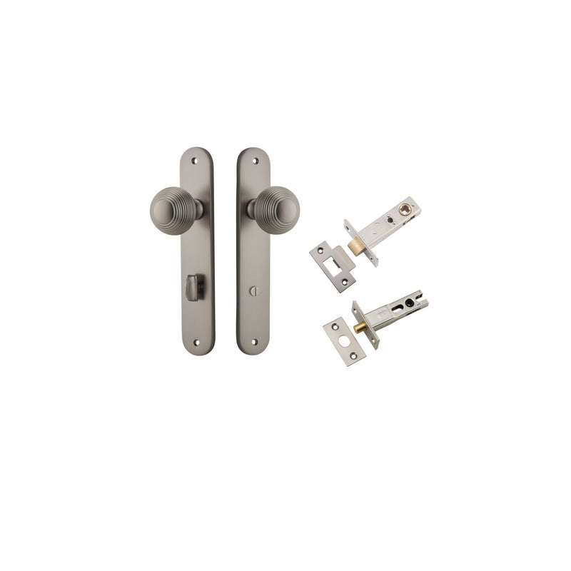 Guildford Knob Oval Satin Nickel Privacy Kit