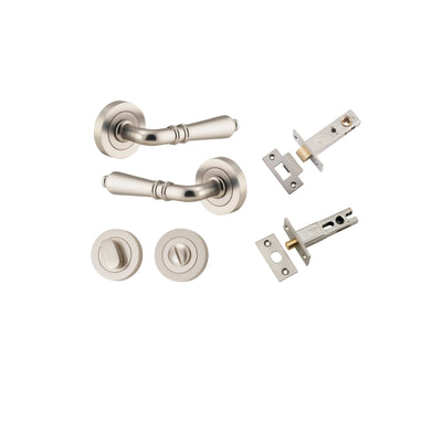 Sarlat Lever on Rose Satin Nickel Privacy Kit