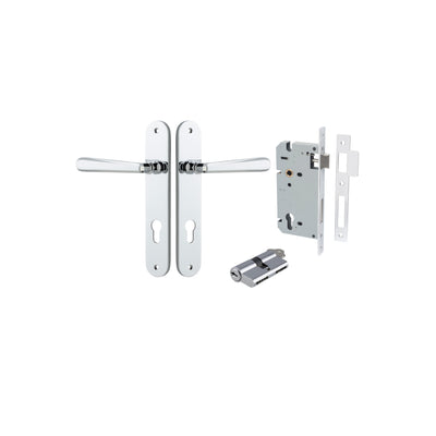 Copenhagen Lever Oval Polished Chrome Entrance Kit - Key/Key